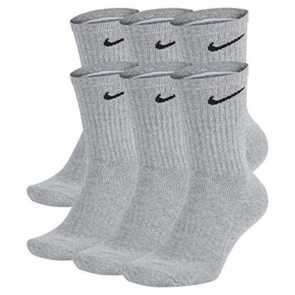 Picture of Nike Everyday Cushion Crew Socks, Unisex Nike Socks, Dark Grey Heather/Black, M (Pack of 6 Pairs of Socks)