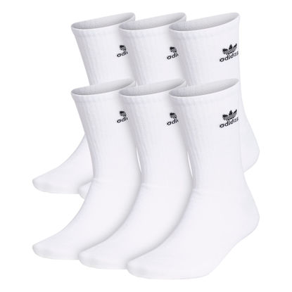 Picture of adidas Originals unisex-adult Trefoil Crew Socks (6-Pair), White, X-Large