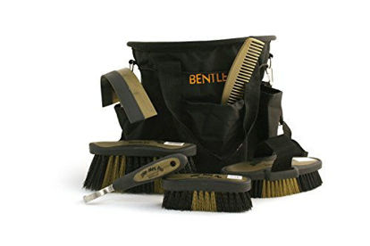Picture of BENTLEY SLIP NOT BLACK & GOLD GROOMING BRUSH & BAG SET