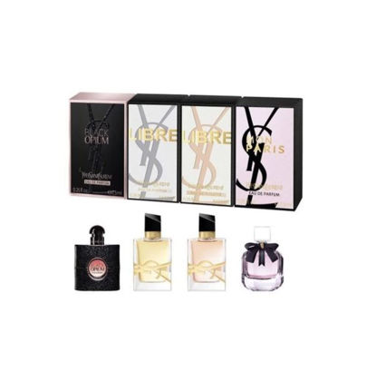 Picture of Yves Saint Laurent YSL Perfume Miniatures Travel Set for Women Libre EDT 0.25 Oz + Libre EDP 0.25 Oz + Mon Paris EDP 0.25 Oz + Black Opium Eau De Parfum 0.25 Oz 7.5ml