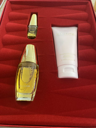 Picture of Estee Lauder Beautiful To Go Set includes: Eau de parfum spray (1 oz.) Perfumed body lotion (2.5 oz.) Eau de parfum purse spray (0.16 oz.)