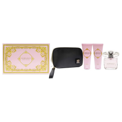 Picture of Versace Versace Bright Crystal Women 3oz EDT Spray, 3.4oz Shower Gel, 3.4oz Body Lotion, Bag 4 Pc Gift Set