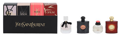 Picture of Yves Saint Laurent YSL Perfume Miniatures Travel Set for Women, Eau de Toilette & Eau de Perfume, Opium, Paris, Black Opium, Mon Paris, 7.5ml .25 oz.