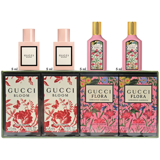 Picture of Gucci 4 Piece Mini Perfumes for Women Fragrance Gift Set - 2 ea Bloom EDP 0.16 oz splash and 2 ea Flora Gorgeous Gardenia EDP 0.16 oz splash