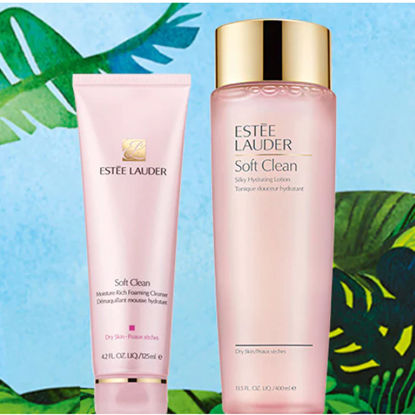 Picture of Estee Lauder Soft Clean Silky Hydrating Lotion 13.5 oz/400 ml and Moisture Rich Foaming Cleanser 4.2 oz/125 ml Duo