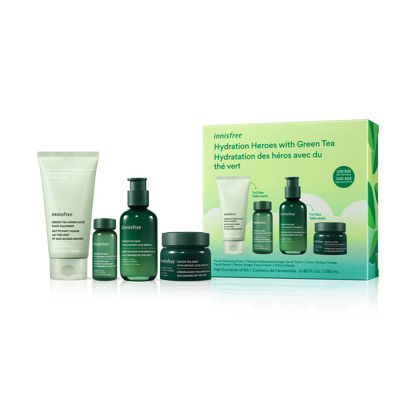 Picture of innisfree Hydration Heroes Green Tea Skincare Routine Set: Hydrate & Glow with Antioxidants & Amino Acids