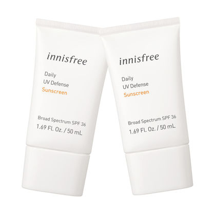 Picture of innisfree Daily UV Defense Sunscreen SPF 36: Non-Greasy Lotion with No White Cast Broad Spectrum Protection,2 Count (Pack of 1), 3.38 fl. oz.