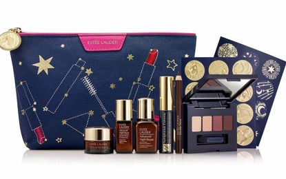 Picture of Estee Lauder 7-PC Go For Glow Gift Set including Advanced Night Repair Face Serum Intense Reset Concentrate Eye Complex