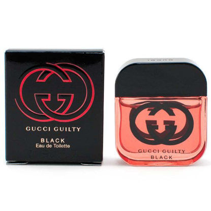 Picture of Gucci Guilty Black by Gucci Eau De Toilette. 5ml-0.16fl.oz. Splash. For Women. MINI(The Bottle is approx. 1-2inches high, NOT Full Size). New in Box.
