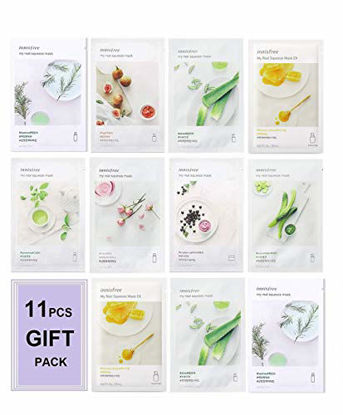 Picture of [New Upgraded] Innisfree Mask It's Real Squeeze Mask, now called My Real Squeeze Mask(Natural Cellulose Beauty Korean Face Sheet Masks 11pcs Custom Packaged in FACIAL-MASK Gift Pack)