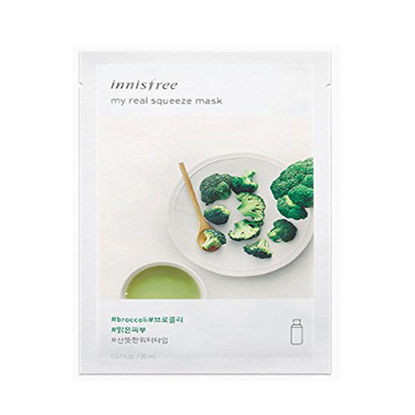 Picture of [5Pcs] Innisfree My Real Squeeze Mask Sheet, Choose Type - 5 Pack (#broccoli)
