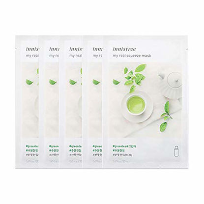 Picture of [5Pcs] Innisfree My Real Squeeze Mask Sheet, Choose Type - 5 Pack (#greentea)
