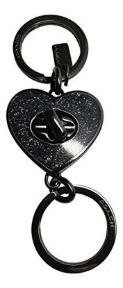 Picture of Coach Glitter Enamel Love Heart Turn Lock Valet Key Chain Ring 58512