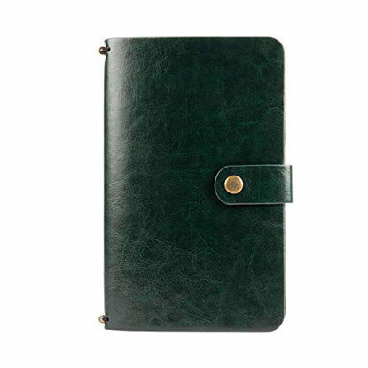 Picture of Travel Journal Notebook | Faux Leather-Plain & Lined | Perfect for Writing,Gifts,Travelers | Refillable,Replacable,Quikfill Notebook,Handy,Expandable | Green-72 pages (8"X5")-Pennline Quikrite