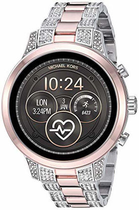 Picture of Michael Kors Access Womens Runway Touchscreen Smartwatch Stainless Steel Bracelet watch, Two tone Rose gold tone and silver, MKT5056