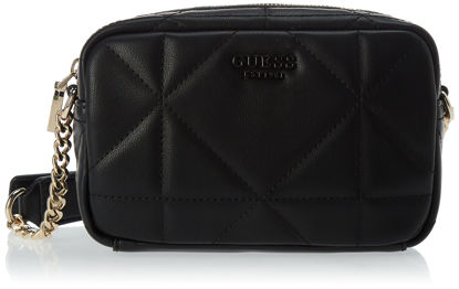 Picture of GUESS Womens Ellery Crossbody Camera Bag, Black, One Size US