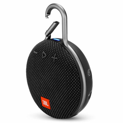 Picture of JBL Clip 3 Portable IPX7 Waterproof Wireless Bluetooth Speaker with Built-in Carabiner, Noise-Canceling Speakerphone and Microphone, Black (Renewed)
