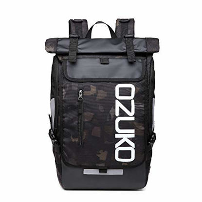 Picture of OZUKO Unisex School Rucksack Backpacks Casual Schoolbag,Water Resistant College School Computer Bag for Women & Men (Camouflage)