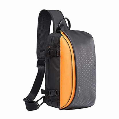 Picture of Sling Chest Bag Backpack Multipurpose Crossbody Shoulder Bag Travel Hiking Daypack (Orange)