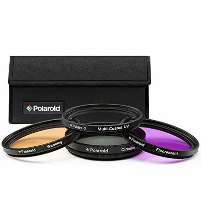 Picture of Polaroid Optics 49mm 4-Piece Filter Kit Set [UV,CPL, Warming,& FLD] includes Nylon Carry Case - Compatible w/ All Popular Camera Lens Models