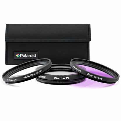 Picture of Polaroid Optics 67mm 3-Piece Filter Kit Set [UV,CPL,FLD] includes Nylon Carry Case - Compatible w/ All Popular Camera Lens Models