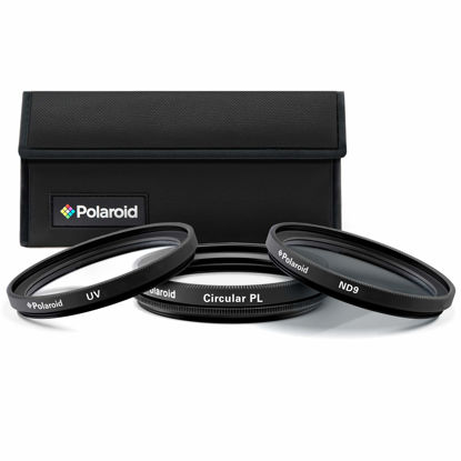 Picture of Polaroid Optics 52mm 3-Piece Filter Kit Set [UV,CPL, Neutral Density] includes Nylon Carry Case - Compatible w/ All Popular Camera Lens Models.