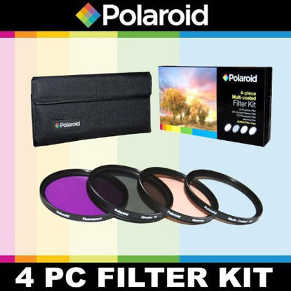 Picture of Polaroid Optics 4 Piece Filter Set (UV, CPL, FLD, WARMING) For The Sony Alpha NEX-C3, NEX-7, NEX-6, NEX-5N, NEX-5R, NEX-5, NEX-3, NEX-3N, NEX-F3, NEX-5T, A3000, A5000, A6000, A7, A7R Digital SLR Cameras Which Have The Sony E Series (18-200mm) Lens