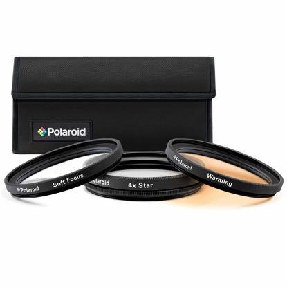 Picture of Polaroid Optics 55mm 3-Piece Special Effect Filter Kit Includes Soft Focus, 4 point Star Effect, Warming W/Nylon Carry Case - Compatible w/All Popular Camera Lens Models
