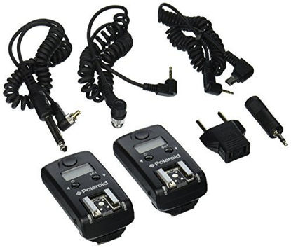 Picture of Polaroid 2.4GHz 99 Channel Wireless Remote Flash Trigger System With LCD Compatible With For The Nikon D5300, D5000, D3000, D3200, D3300, D5100, D5200, D3100, D7000, D7100, D750, D4, D4s, D800, D800E, D810, D600, D610, D40, D40x, D50, D60, D70, D80, D90, D100, D200, D300, D3, D3S, D700, D3, D2Xs,D2X, D1X,D2Hs,D2H, D1H, D1, F100, N90s, F90X, F5, F6, F90 Digital SLR Cameras And Nikon SB400, 600, 70