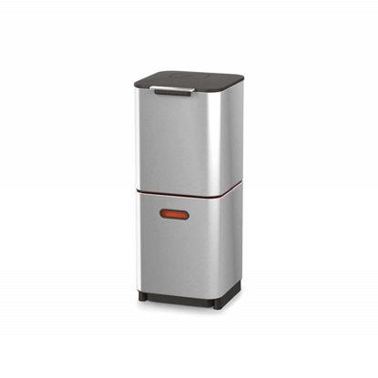 Picture of Joseph Joseph Intelligent Totem Compact 40-Litre Waste Separation & Recycling Unit-Stainless Steel, 40 Liter/10.6 Gallon
