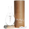 Picture of MAYU Swirl Structured Water Pitcher - Handblown Glass Carafe 1.5 Liter Design Jug - Dispenser Stand with Innovative Vortex Technology - Great for Reverse Osmosis Filter Users |51 Oz | Earth Color Base