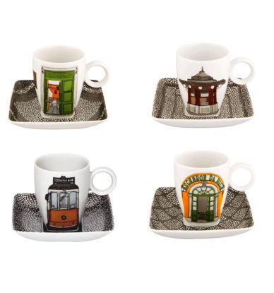 Picture of Vista Alegre Alma De Lisboa Coffee Cup and Saucer, Set of 4 with Gift Box