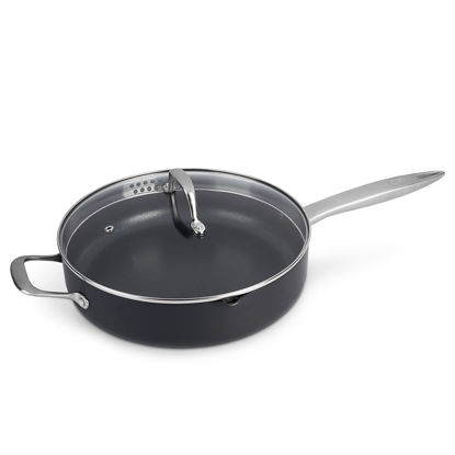 Picture of Zyliss Ultimate Pro Nonstick Saute Pan - Hard Anodized Saute Pan with Pour Spout - Non-Stick Frying Pan - Stainless Steel Skillet and Saute Pan with Lid - 11 inches