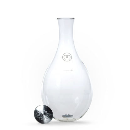 Picture of MAYU Water Borosilicate Glass Pitcher - Hand-blowntempered Crystal Clear Carafe Only of MAYU Water Swirl Dispenser - (51 Oz 1.5L) | Stainless Steel Lid Included - MAYU Swirl Base Not Included