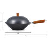 Picture of Ken Hom KH331051 Carbon Steel Non Stick Wok Set | 31 cm | Classic | Non-Induction/Wooden Handle/Flat Base Pan | Includes Wok With Lid, Wooden Wok Utensils & Recipe Book | Not Dishwasher Safe