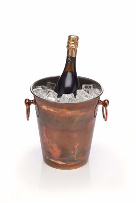 Picture of BarCraft BCCHAMIRIDCOP Luxury Stainless Steel Wine / Champagne Cooler Bucket, 24 x 20.5 x 23 cm (9.5" x 8" x 9") - Copper Finish