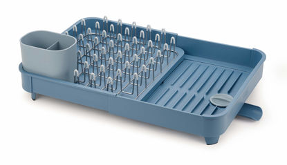 Picture of Joseph Joseph Extendable Dual Part Dish Rack Non-Scratch and Movable Cutlery Drainer and Drainage Spout, Sky