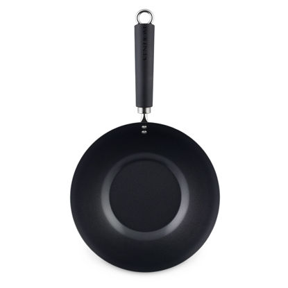 Picture of Ken Hom KH427001 Carbon Steel Non Stick Wok | 27 cm | Excellence | Induction Hobs Suitable/Metal Tool Safe/Phenolic Handle | Includes 1 x Chinese Wok | Dishwasher Safe/2 Year Guarantee