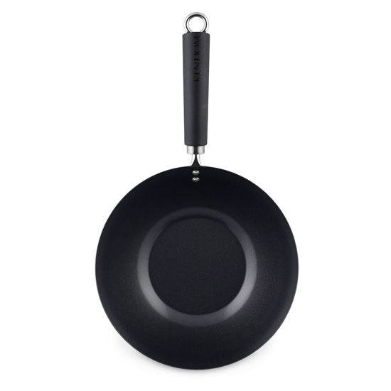 Picture of Ken Hom KH427001 Carbon Steel Non Stick Wok | 27 cm | Excellence | Induction Hobs Suitable/Metal Tool Safe/Phenolic Handle | Includes 1 x Chinese Wok | Dishwasher Safe/2 Year Guarantee