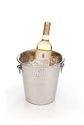 Picture of BarCraft BCCHAMBUCHAM Luxury Stainless Steel Wine/Champagne Cooler Bucket, 21 x 20.5 x 21 cm (8.5" x 8" x 8.5") - Hammered Finish