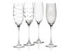 Picture of Mikasa Set of 4 Cheers Crystal Champagne Flute Glasses, Silver