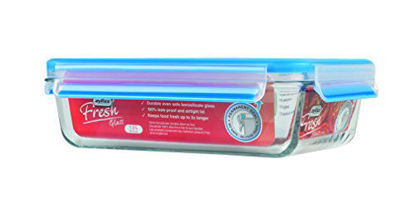 Picture of Zyliss"Fresh" Glass Food Storage Container with Snap Locking Lid ? 100% Leak Proof Airtight - Rectangle 44 oz