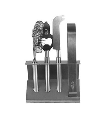Picture of BarCraft 4-Piece Cocktail Tool Set with Stand