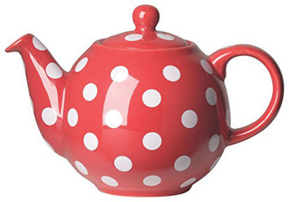 London Pottery Globe Teapot Glossy Red with White Polka Dots 2 Cup Capacity  