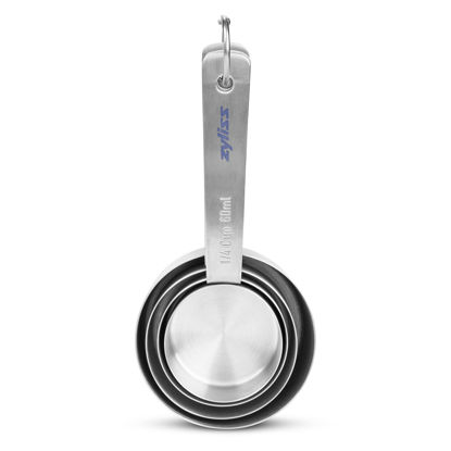 Picture of Zyliss Premium Stainless Steel Measuring Cups - Stainless Steel Measuring Cup Set - Dry Ingredient Nesting Measuring Cups - Premium Bakeware & Kitchen Tools - 4 Piece