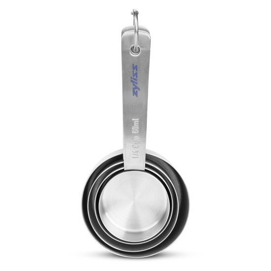Picture of Zyliss Premium Stainless Steel Measuring Cups - Stainless Steel Measuring Cup Set - Dry Ingredient Nesting Measuring Cups - Premium Bakeware & Kitchen Tools - 4 Piece