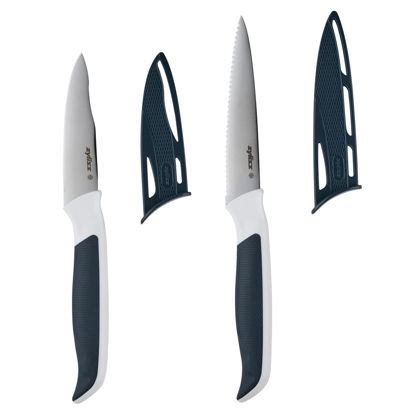 Picture of Zyliss Comfort 2-Piece Paring Knife Set - Japanese Stainless Steel Knife - Non-Slip Contoured Handle for All Hand Sizes - Travel Knives with Safety Kitchen Blade Guards - Dishwasher Safe - 2 Pieces