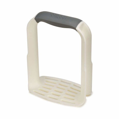 Picture of Joseph Joseph Easy-Mash Plastic Potato Masher Ergonomic with Non-Slip Grip and Pan-Scraping Edges Dishwasher Safe, One-size, White