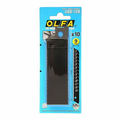 Picture of OLFA ABB-10B Excel Black 9mm, Extremely Sharp, Snap-off Blade (10-Pack), with Blade Disposal Case