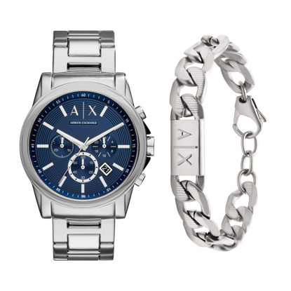 Picture of Armani Exchange Men's Stainless Steel Watch & Armani Exchange Men's Stainless Steel Chain Bracelet (Model: AXG0077040)